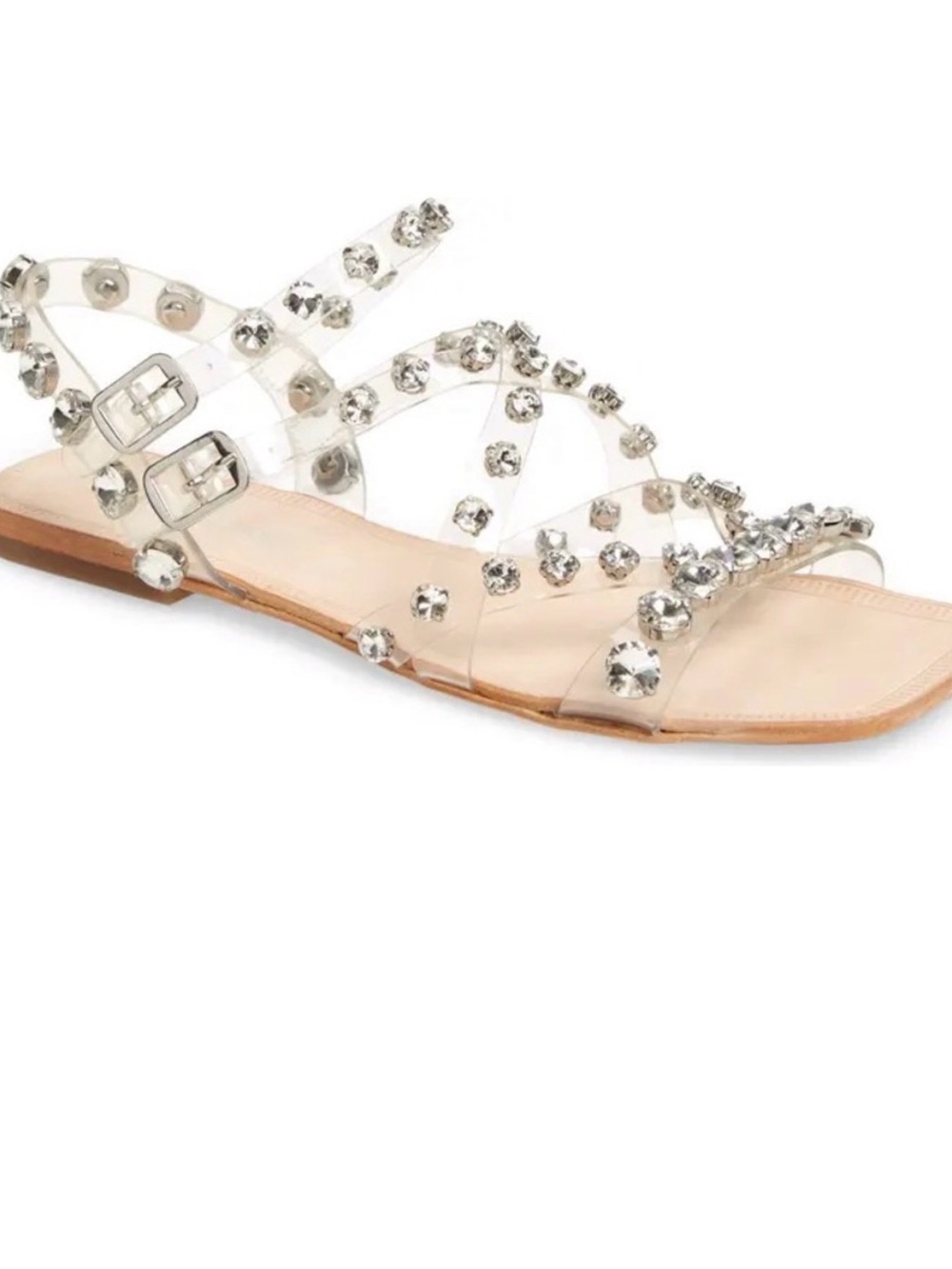 Jeffrey Campbell Nude Crystal-Strap Flat Sandals - Picture 2 of 3